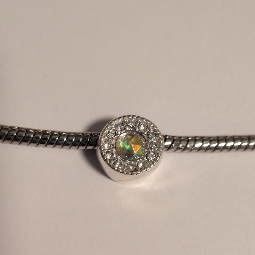 Avon Silver with Opal‎ Charm for Pandora Style Bracelet